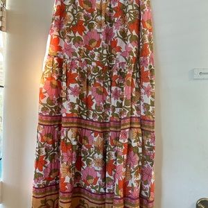 Long Elastic Waist Tiered skirt.